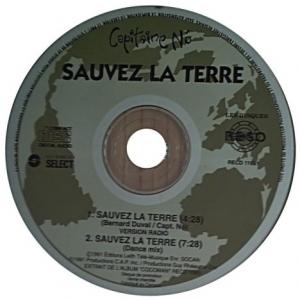 Recto de la pochette de la pochette du CD simple du Capitaine Nô, Sauvez la Terre.