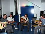 Jam session, on f&ecirc;te les 50 ans de Jean-Luc Bouthillier, de gauche &agrave; droite, Christian Malette, Capitaine N&ocirc;, Jean-Luc Bouthillier et Deano Amadeo.